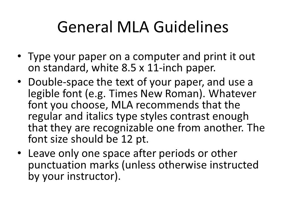Standard research paper font